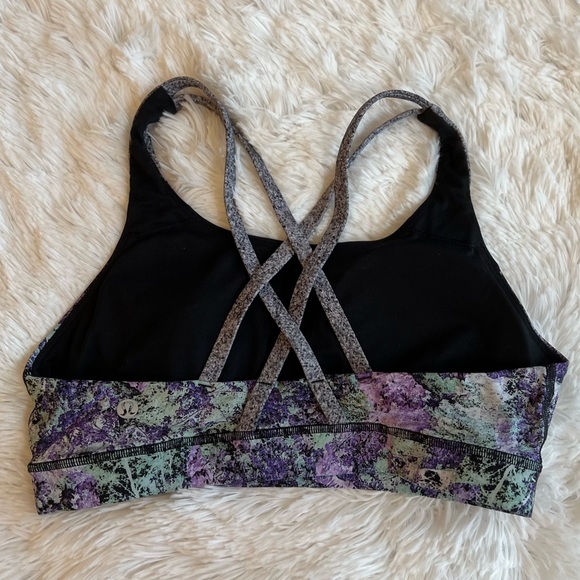 LULULEMON Energy Bra Black, green and purple- Size 8 a - Picture 3 of 6